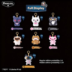 Fuggler Dark Alley Night Cat Plush Toy Keychain Blind Box Charm 3.9in Gift