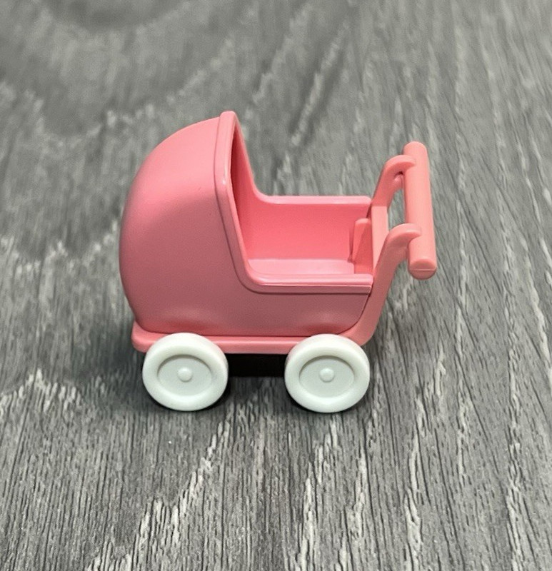 Playmobil Pink And White Baby Stroller Buggy Furniture Mansion Vintage