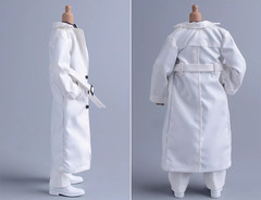 1/12 Scale Male Soldiers Clothes British Style Shiny Fabric Trench Coat Overcoat