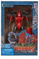 Dino-Tech Warriors Transforming Robot Dinosaur Toy – Red, Brown, Green Variants