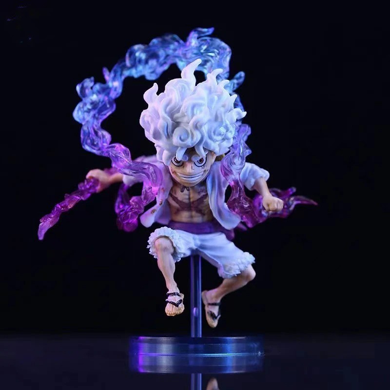 Bandai Mini One Piece Luffy Gear 5 Action Figure Sun God Nika Statue Anime 10CM