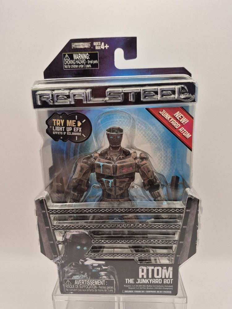 Jakks Pacific 2011 Real Steel Atom the Junkyard Bot Damage Battle Light Up EFX