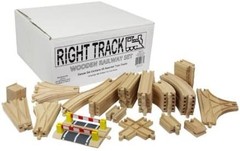 Right Track Toys Wooden Train Track Deluxe Set: 56 Premium Wood Pc 100% Fits