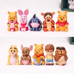 10pc Cartoon Bear & Friends Figurine Set — Kids Collectible Toy — New
