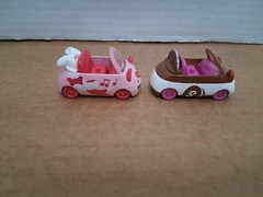 Lot Of 2 Shopkins Cutie Cars Pink Cat & Brown And White Dog. Read