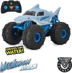 Monster Jam Megalodon Remote Control Truck 1:15 RC Car Drives on Water Toy Shark