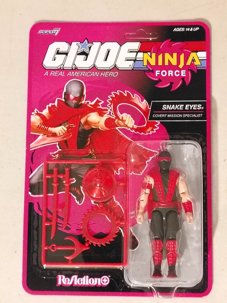 Super7 GI Joe Reaction Ninja Force SNAKE EYES 3.75″ Figure NEW IN HAND UNPUNCHED