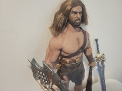 Warrior/Barbarian Action Figure w/ Sword, Shield, Dagger Alt Head & Hands