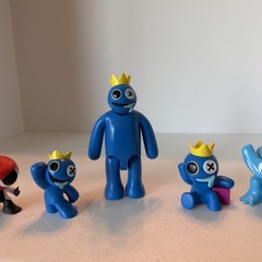 Rainbow Friends Phatmojo Figures Lot Of 5 Blue Cyan Red