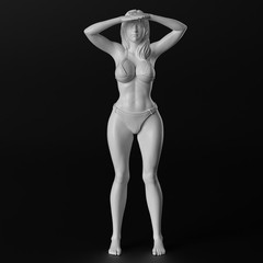 1/12 1/24 1/35 Swimming Costume Girl Figure Unassembled Unpainted Resin Model