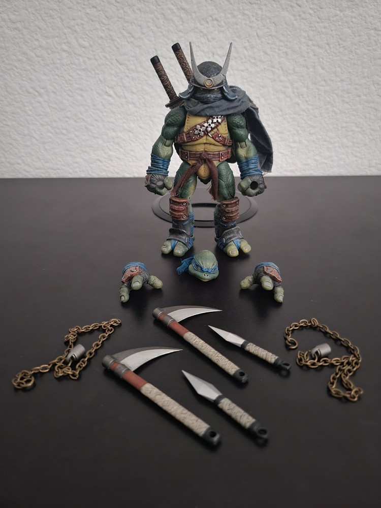 Fury Toys TMNT Samurai Animals Spring Leonardo & Custom Kit Accessories Complete