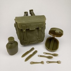 Vintage 1960s Louis Marx Stony Smith Combat Field Pack Mess Kit