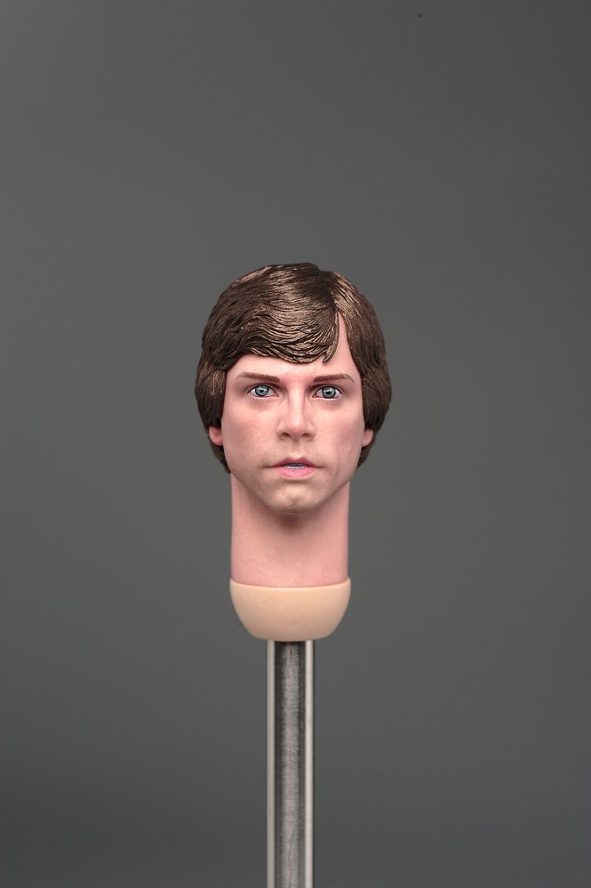 1/6 Luke Skywalker Mark Hamill Head Carved W/Long Neck Fit 12” Male Figure Body