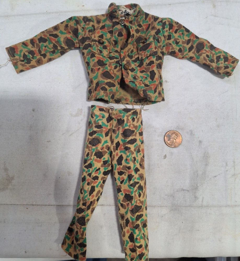Vintage 1960s Hasbro Hong Kong GI Joe Camouflage Soldier Outfit for 12″ NJ-112