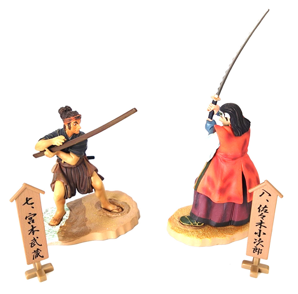 Vintage Miyamoto Musashi vs Sasaki Kojiro Figure Set Samurai Ganryujima