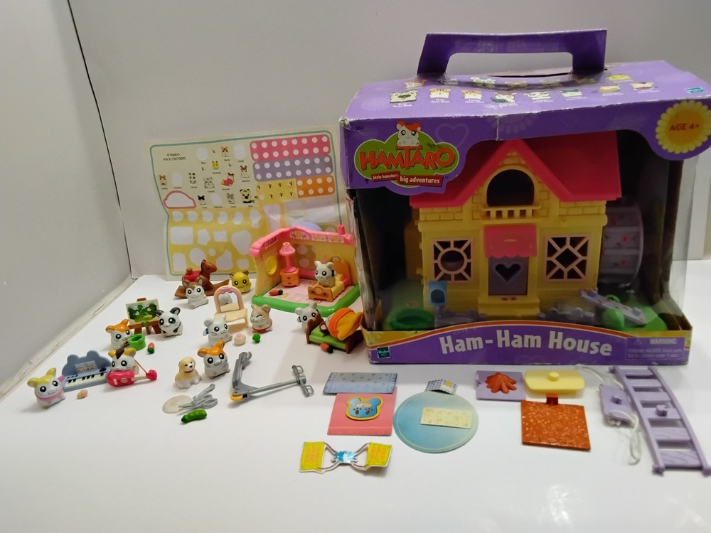 Hamtaro Ham-Ham House Playset w/ Box + Bijous Room, Extra Figures & Accessories
