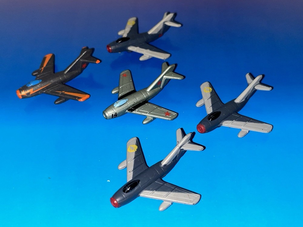 Micro Machines Military Lot X5 MIG-15 Fighter Jet Aircraft Soviet Korean War