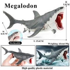 Megalodon Shark Toy Action Figure 6″ Small Animal Figurine Doll Gift for Kids
