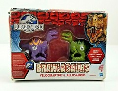Jurassic World Brawlasaurs Velociraptor vs Allosaurus Figure 2 Pack Open Box