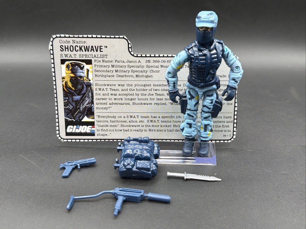 Vintage 1988 GI JOE ARAH Complete SWAT SPECIALIST Code Name SHOCKWAVE File card