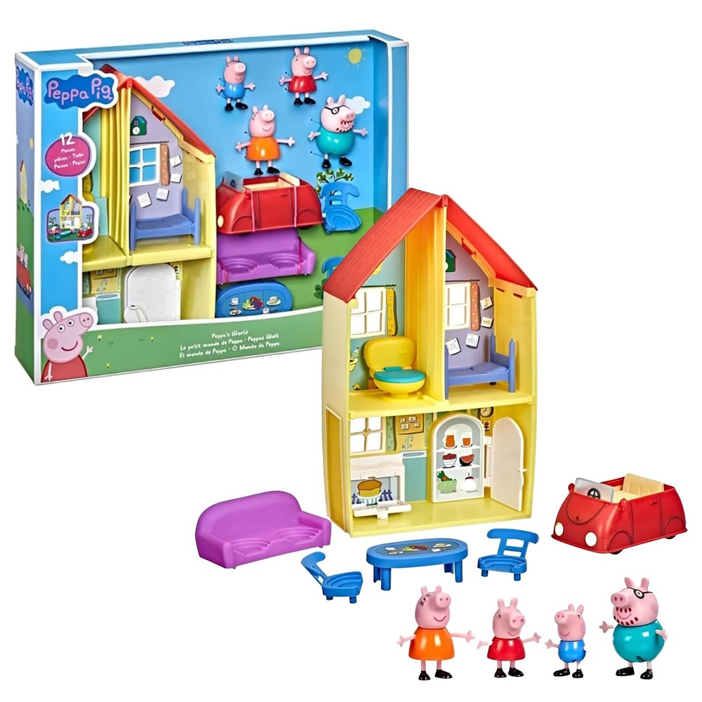 Peppa Pig Family Home Playset With 4 Figures and Car