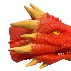 Schylling Red Fire Breathing Dragon Hand Puppet super stretchy latex free