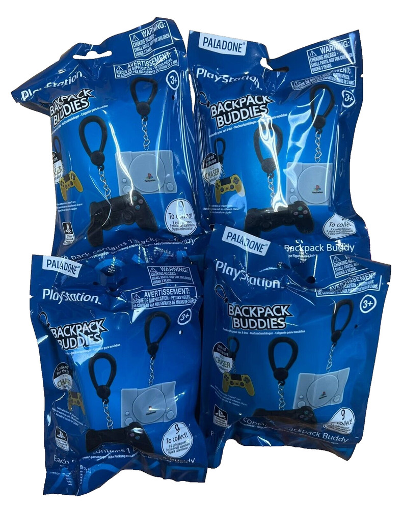 4x PLAYSTATION CONTROLLERS BACKPACK BUDDIES BLIND BAGS PALADONE OFFICIAL IN HAND