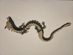 3d Printed Dragon-two Color-Tan & Olive Green-29 Inches Long