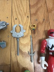 Vtg Bandai 1999 Power Rangers Lost Galaxy Armored Red Ranger Parts Weapons Lot