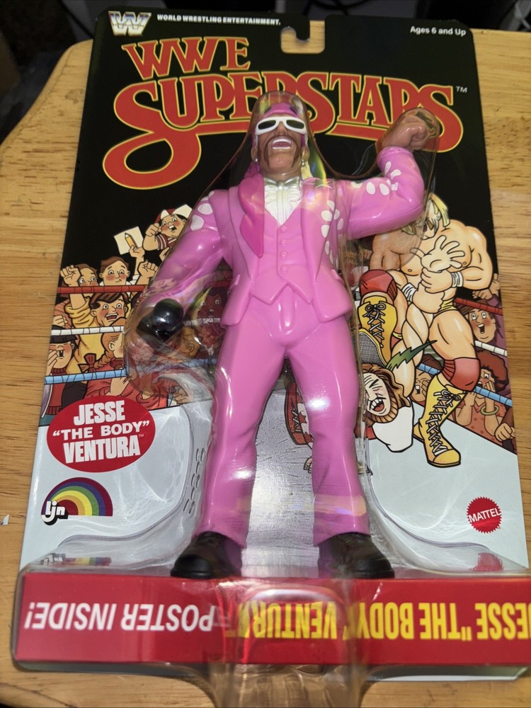 WWE Superstars LJN Jesse Ventura Chase BLACK CARD Series 2 Upsidedown Poster