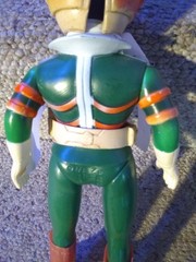 70’s Kamen Rider Japan Soft Vinyl Bandai Popy 11″ Figure w/Mask Belt Scarf VG