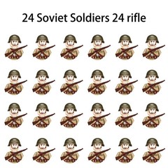 WWII Military Figure Playset Soldiers Weapons Sandbags Toy Set