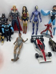 Lot of 14 Action Figures Marvel, DC, Power Rangers, Transformers Toy Bundle