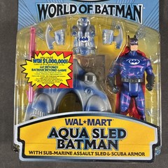 AQUA SLED BRUCE WAYNE WAL-MART WORLD OF BATMAN ACTION FIGURE NEW VINTAGE