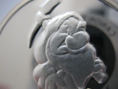 1 OZ. PURE.999 SILVER GRUMPY 7 DWARFS ANNIVERSARY DISNEY SNOW WHITE COIN+GOLD