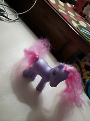 My Little Pony G3 MLP Petal Blossom 2002 Purple Super Long Hair Pink Tinsel