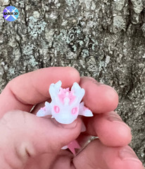 Mini Pink and White 3d Printed Lightning Dragon Articulated Flexi