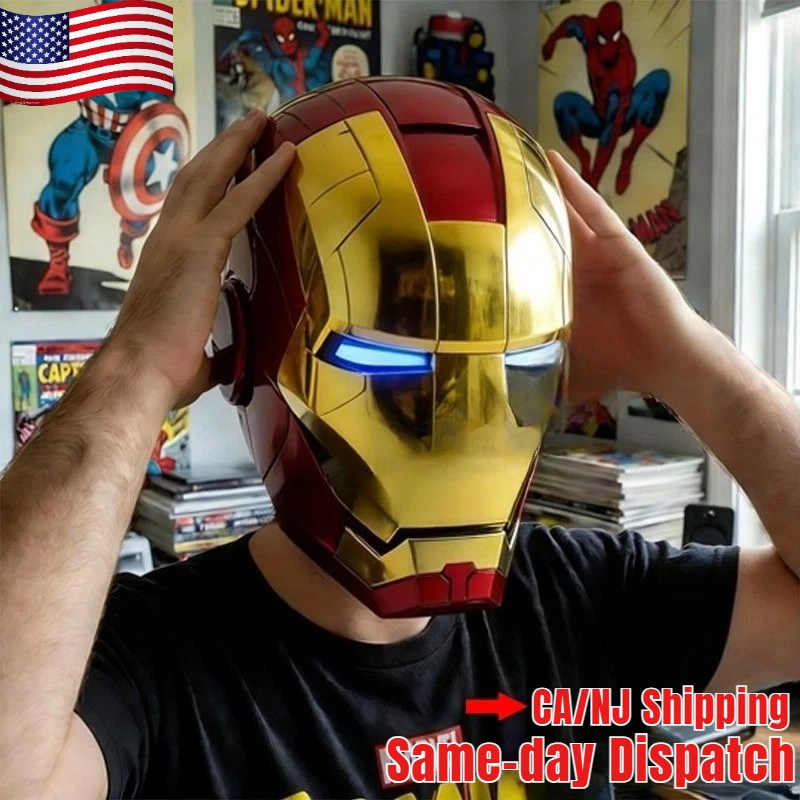 Autoking Iron Man Mask Mk5 1:1 Helmet Wearable Voice Touch Cosplay Props Jarvis