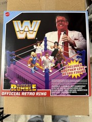 WWE Royal Rumble Official Retro Ring Hasbro Style Mattel w/Brother Love Figure