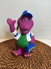Vintage 1992 Lyons Group Barney Purple Dinosaur Coin Piggy Bank Back to School