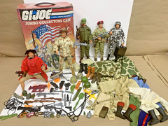 Vintage 1990’s 12″ GI Joe Mixed Lot Action Figures Case Weapons Accessories