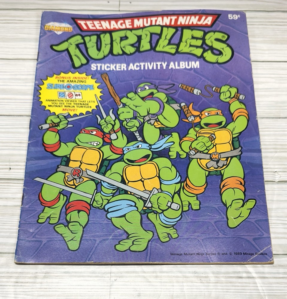 Teenage Mutant Ninja Turtles 1989 Vintage PANINI Sticker Activity Album – A14