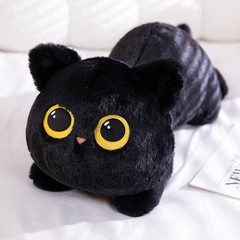 50-90cm Giant Black Cat Plush Toy Kawaii Cuddly Stuffed Pillow Kids Gift