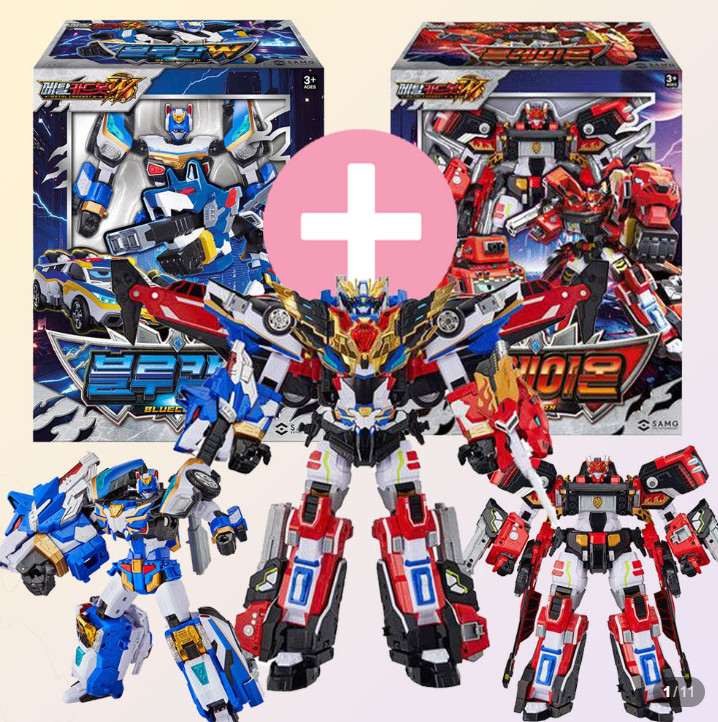 Metal Cardbot W Grand Blue Leon Blue Cop W Blion Integrated Robot Toy