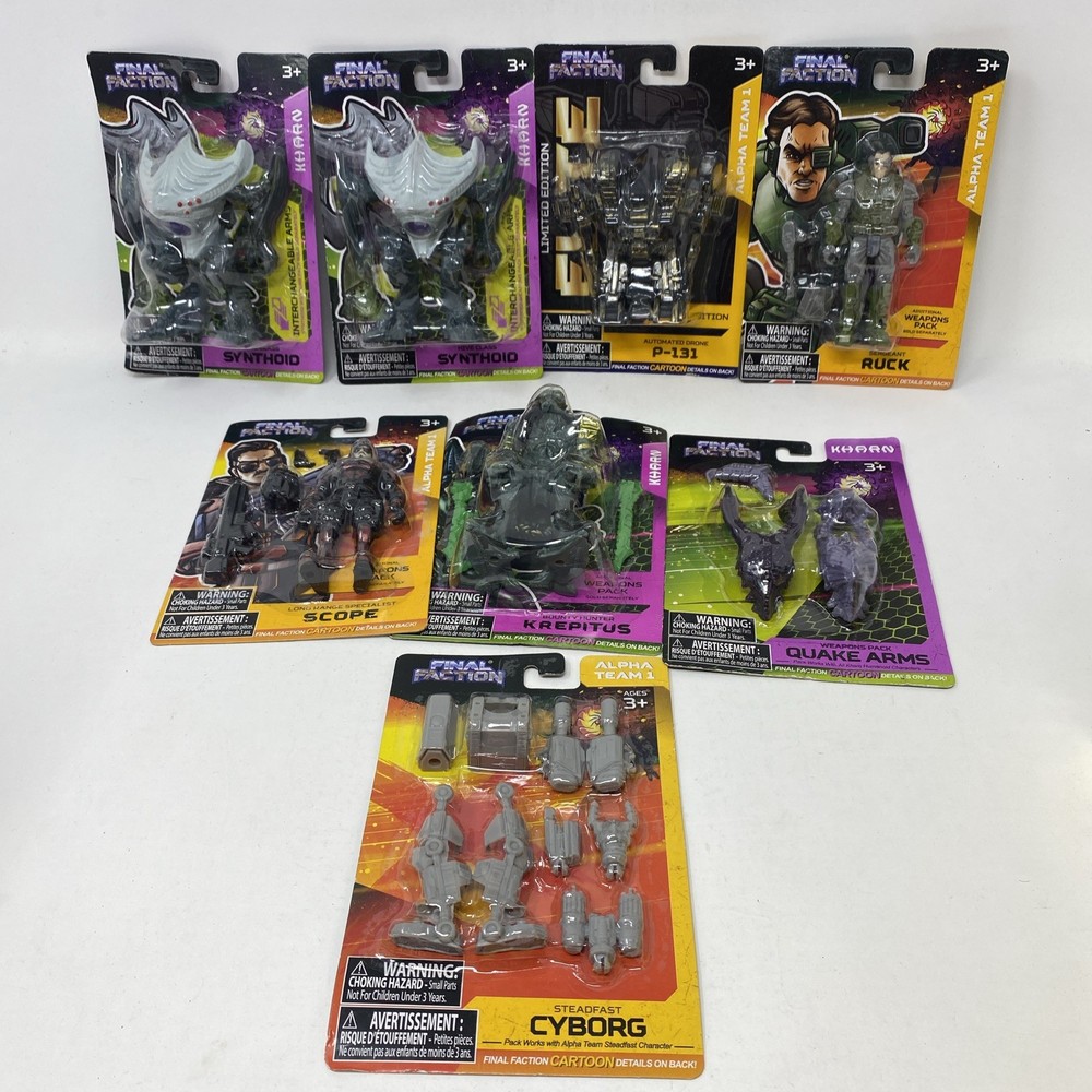Final Faction Figure Lot Of 8 Scope Synthoid P-131 Ruck Krepitus Cyborg Quake