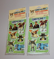 (2) Vintage, 1980’s GREMLINS PUFFY STICKER SHEETS, RARE 80s STICKERS, NEW SEALED