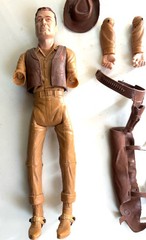 Vtg 1960s Marx Johnny West cowboy Western Action Figure Toy 9″ W/ Accessories