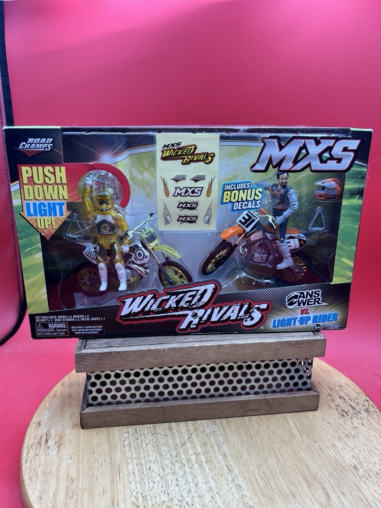 MXS Wicked Rivals 2 Pack Skeleton Racer Action Figures with Motorcycle 🛞🛞