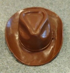 1960’s-70’s Marx Johnny West Brown Cowboy Range Hat Nice Cond #12 Slight Damage
