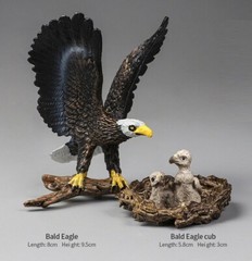 Bald Eagle Bird with Baby Animal Toy PVC Action Figure Doll Kids Toys Party Gift